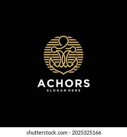 Anchor technology logo icon design template, business symbol or sign. anchor technology vector, navy ship anchor template design logotype