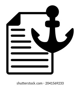 anchor text black filled line design, SEO and web flat design for mobile concepts and web apps. Collection of modern infographic logo and pictogram.