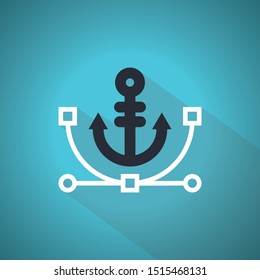 Anchor text concept. Vector illustration. Blue Theme Concept