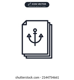 anchor text design icon symbol template for graphic and web design collection logo vector illustration