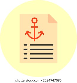 Anchor Text Flat Multi Color Vector Icon Design