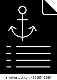 Anchor Text Glyph Vector Icon Design