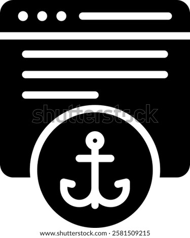 Anchor Text Icon Glyph Vector Illustration