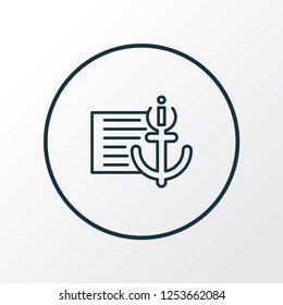Anchor text icon line symbol. Premium quality isolated document element in trendy style.