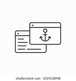 Anchor text icon. vector illustration isolated on white background