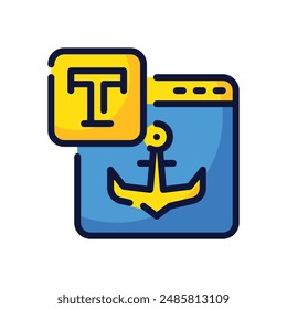 Icono de texto de anclaje Ilustración vectorial