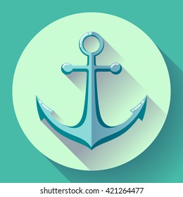 Anchor text icon, vector illustration. Flat design style