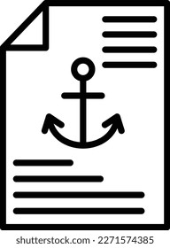 Anchor Text Line Vector Icon Design