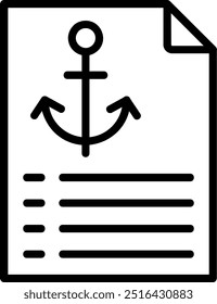 Anchor Text Line Vector Icon Design