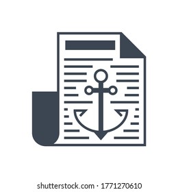 Icono de glifo vectorial relacionado con texto de ancla. Aislado en fondo blanco. Ilustración vectorial.