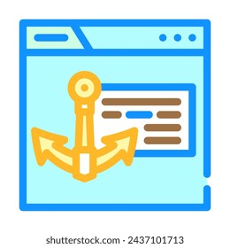 anchor text seo color icon vector. anchor text seo sign. isolated symbol illustration