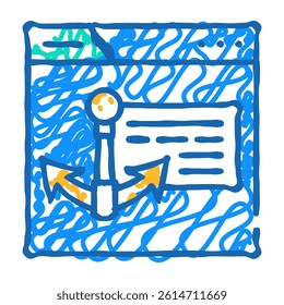 anchor text seo doodle icon sketch vector. anchor text seo sign. isolated symbol illustration