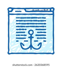 anchor text seo doodle icon sketch vector. anchor text seo sign. isolated symbol illustration