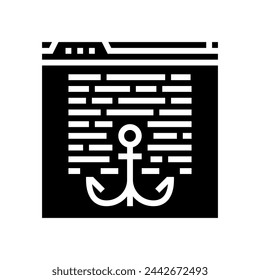 anchor text seo glyph icon vector. anchor text seo sign. isolated symbol illustration
