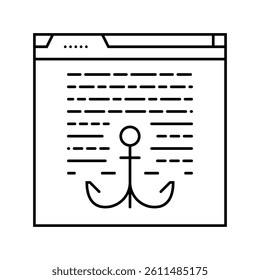 anchor text seo line icon vector. anchor text seo sign. isolated contour symbol black illustration