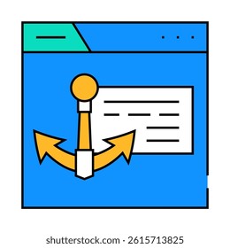 anchor text seo line icon vector. anchor text seo sign. isolated symbol illustration