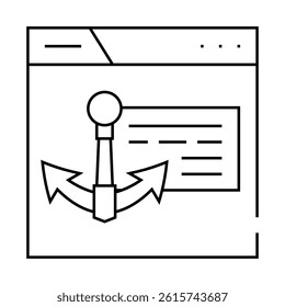 anchor text seo line icon vector. anchor text seo sign. isolated contour symbol black illustration