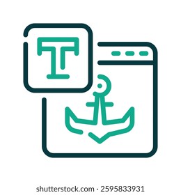 Anchor Text With Two Color Style Icon Vector