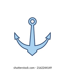 Anchor thin line icon. Color blue. Element of simple icon for websites, web design, mobile app, info graphics. Thin line icon for website design and development, app development on white background