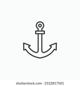 Anchor thin liner icon isolated
