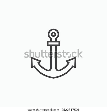 Anchor thin liner icon isolated