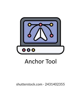 Ankerwerkzeugvektor gefüllt Umriss Icon Design Illustration. Grafik Design Symbol auf weißem Hintergrund EPS 10 Datei