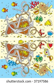 Anchor and treasure chest