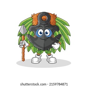 the anchor tribal man mascot. cartoon vector