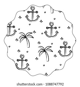 anchor and tropical palms pattern