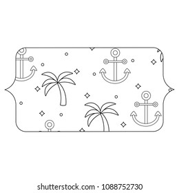 anchor and tropical palms pattern