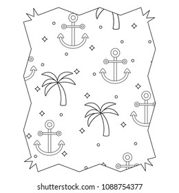 anchor and tropical palms pattern