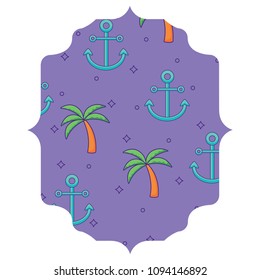 anchor and tropical palms pattern
