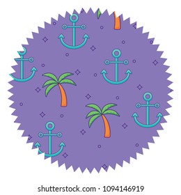 anchor and tropical palms pattern