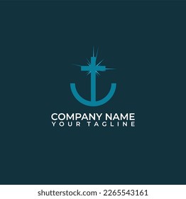 Anchor Truth Cross vector icon. Nautical vector illustration logo design.