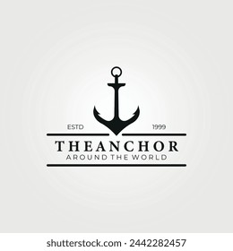 el ancla con tipografía logo vector vintage ilustración diseño