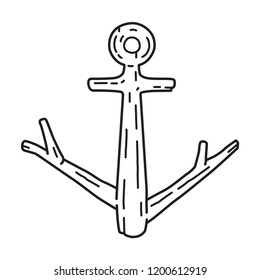 Anchor vector boat icon logo pirate wood maritime Nautical illustration symbol graphic