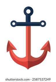 Anchor. Vector clipart illustration on isolated background.