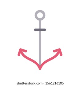 anchor vector colour flat icon 