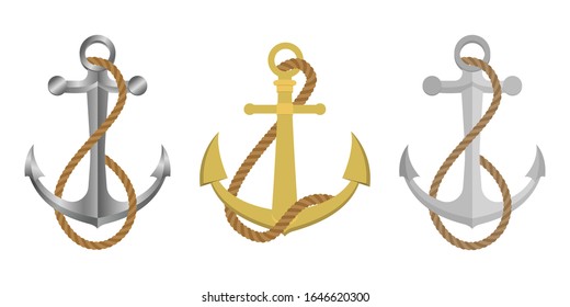 Ilustración de diseño vectorial de anclaje aislada en fondo blanco