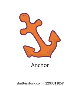 Anchor Vector Filled outline Icon Design illustration. Travel Symbol on White background EPS 10 File