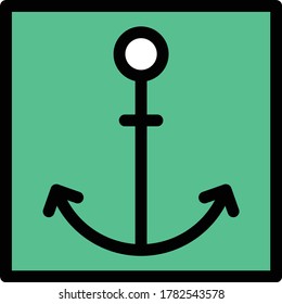 anchor vector flat color icon 