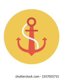 anchor vector flat colour icon