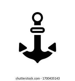 anchor vector glyph flat icon