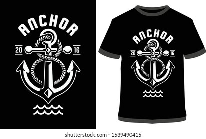 Anchor - Vector graphic, typographic poster, vintage, label, badge, logo, icon or t-shirt