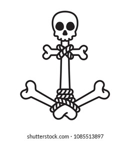 Anchor vector helm bone skull pirate logo icon boat Nautical maritime valentine sea ocean illustration symbol graphic