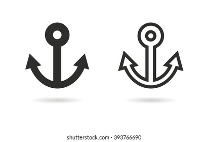 Anchor   vector icon. Black  illustration isolated on white  background for graphic and web design.