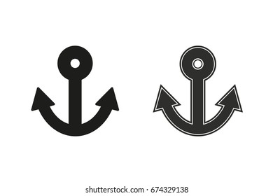 Anchor vector icon. Black illustration isolated on white background for graphic and web design.