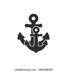 Anchor vector icon. Black illustration isolated on white background for graphic and web design.