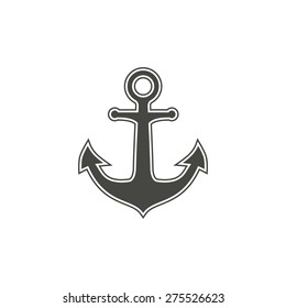 Anchor - vector icon in black on a white background.