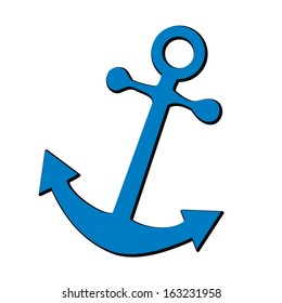 anchor, vector icon, blue color